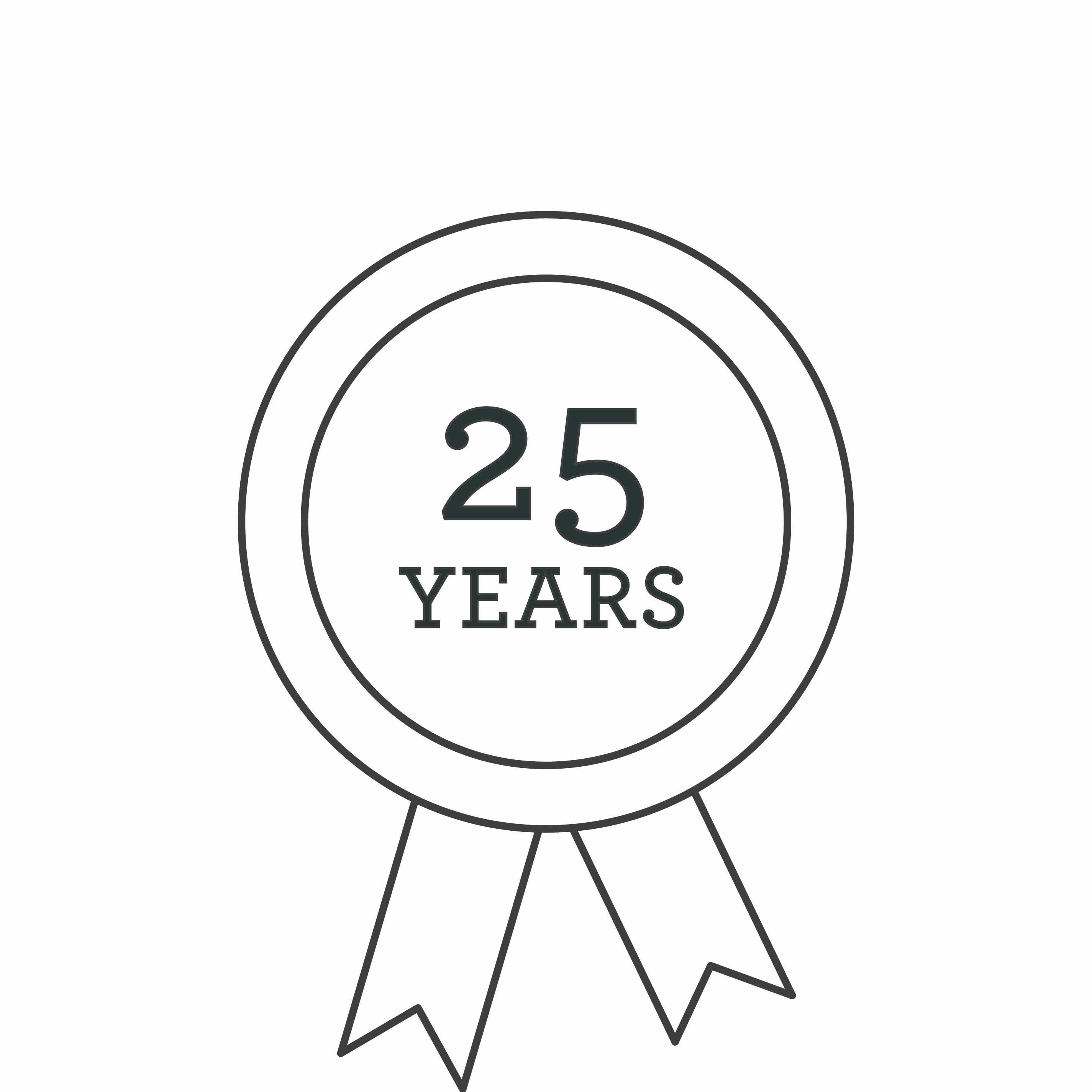 25 year warranty icon