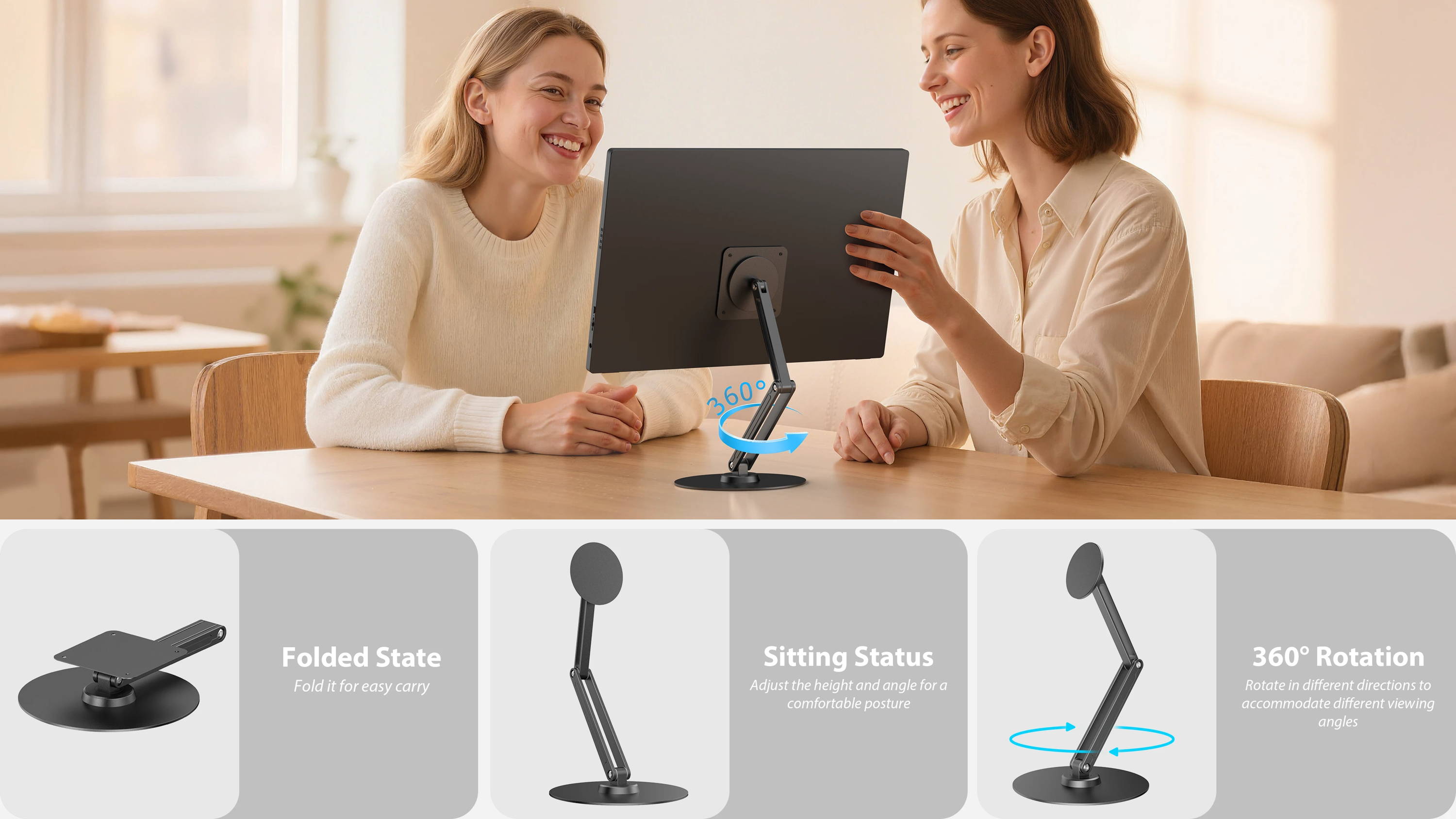 UStand - Monitor Stand Adjustable Multi-Angle Holder for 12"-19"