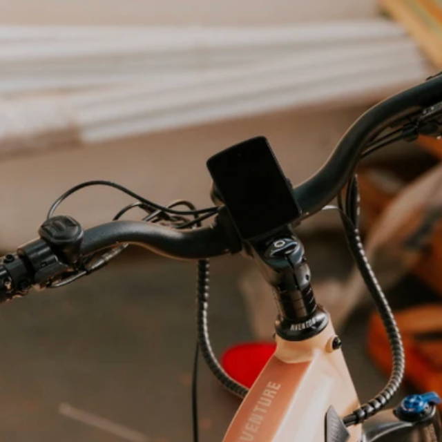 the display screen on an aventon aventure fat tire electric bike