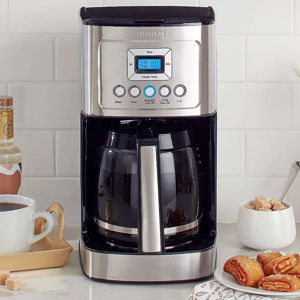 14 Cup Black/Stainless Steel Permanent Filter Coffee Maker, with Timer