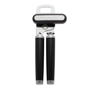 KitchenAid Classic Multifunction Can Opener and Bottle Opener Easy to Use, Razor Sharp Stainless Steel Cutting Wheel, Soft Ergonomic Handles, Black