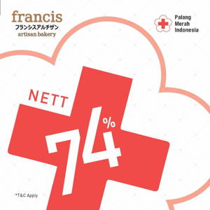 Francis Artisan Bakery: Promo Anniversary Promo of PMI Diskon 26% OFF! sampai 09/17/2019