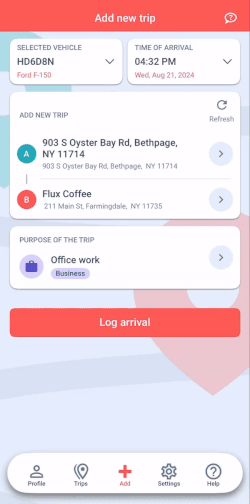 adding past trip mileage report