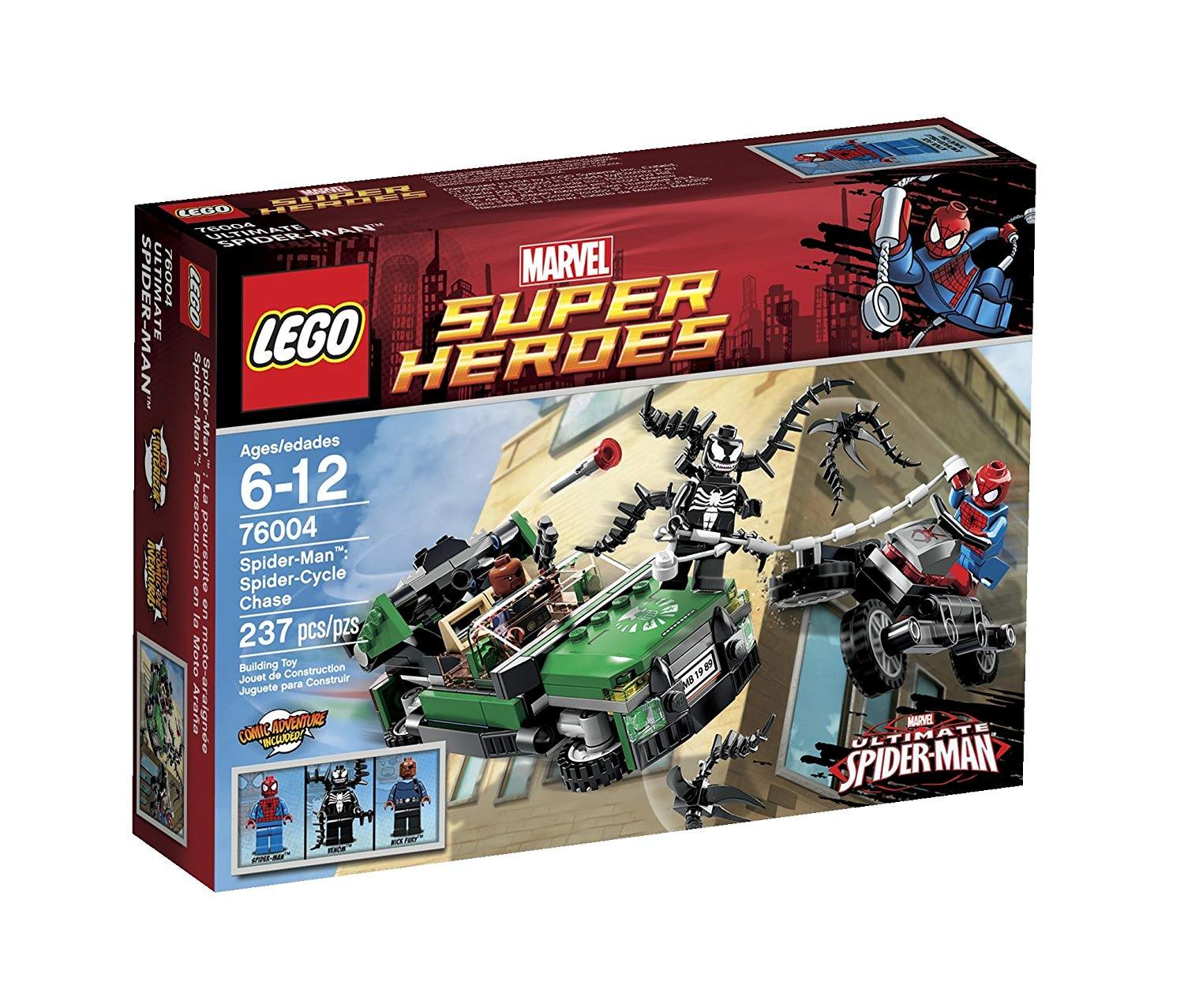 lego spider man spider cycle chase