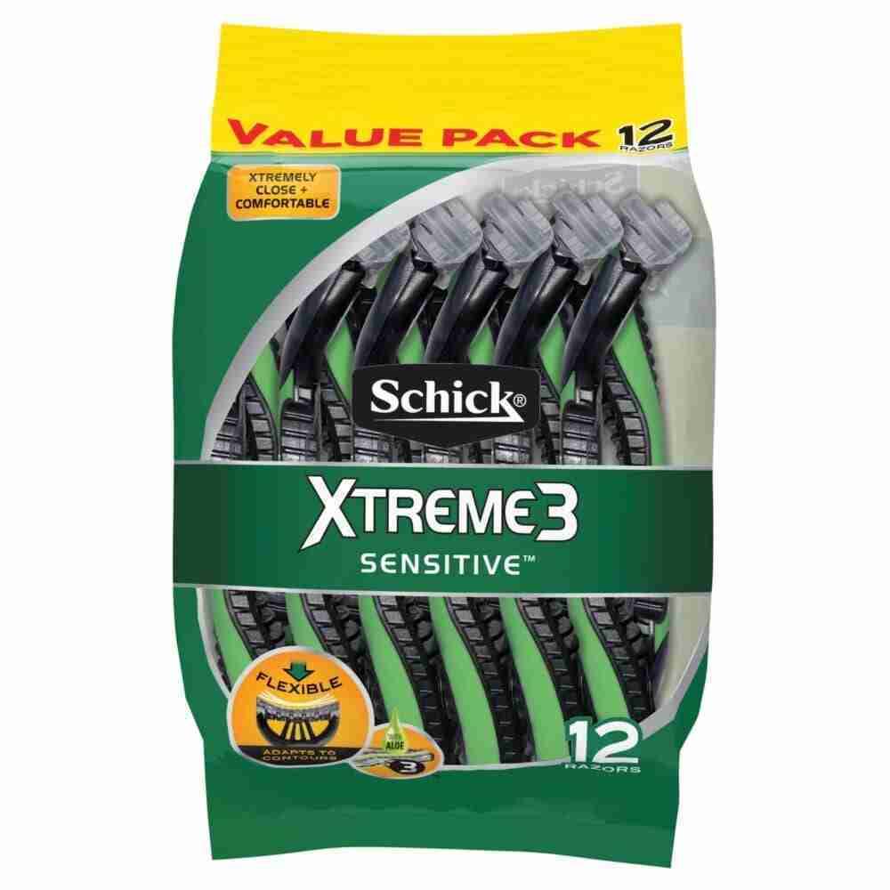 Schick Xtreme 3 Disposable Razors Sensitive Men 12 Pack