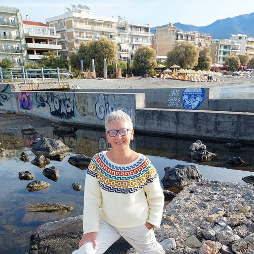 AUTUMN MOSAIC SWEATER. Top-down, round yoke seamless crochet pattern