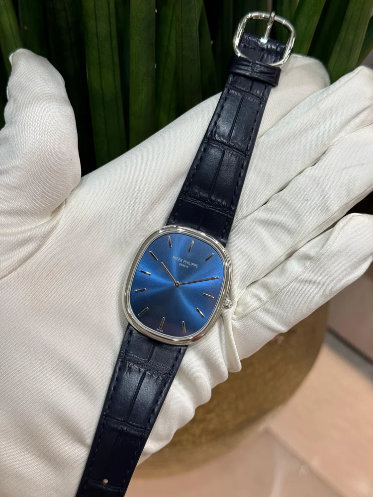 Patek Philippe Golden Ellipse Platinum Blue Dial