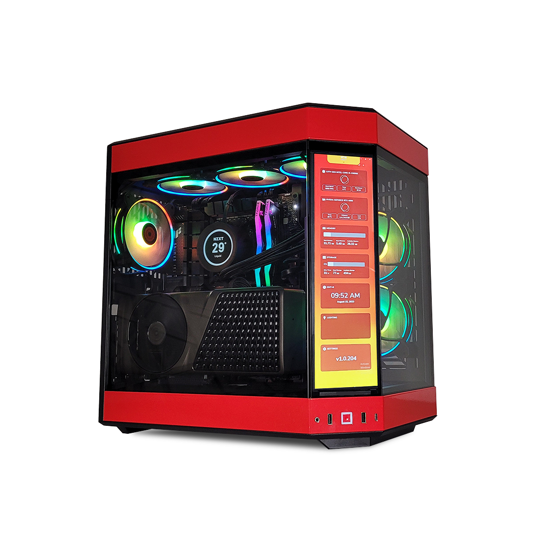 XOTIC PC GX13 HYTE Y60 Red Eye Ultimate Ready to Ship Gaming Desktop w/ AMD X670E & DDR5