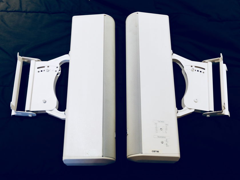 JBL CBT 50LA1WH Line Array Column Speakers (PAIR) w/ Brackets and