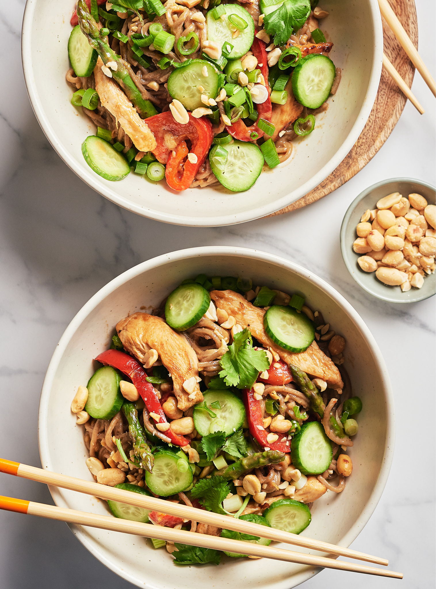 Peanut and Chicken Soba Noodles | RICARDO