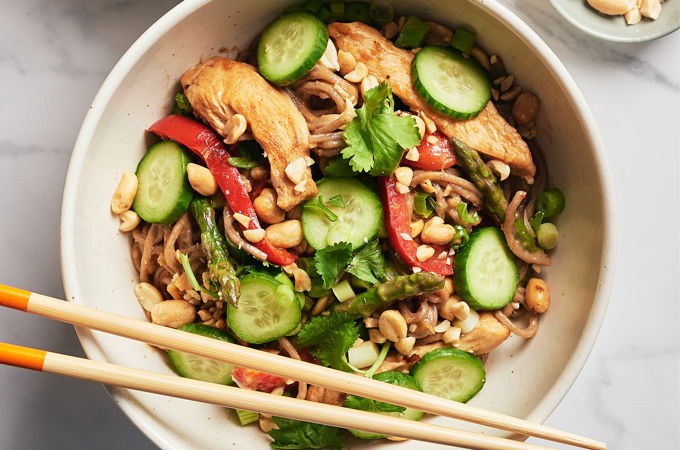 Peanut and Chicken Soba Noodles