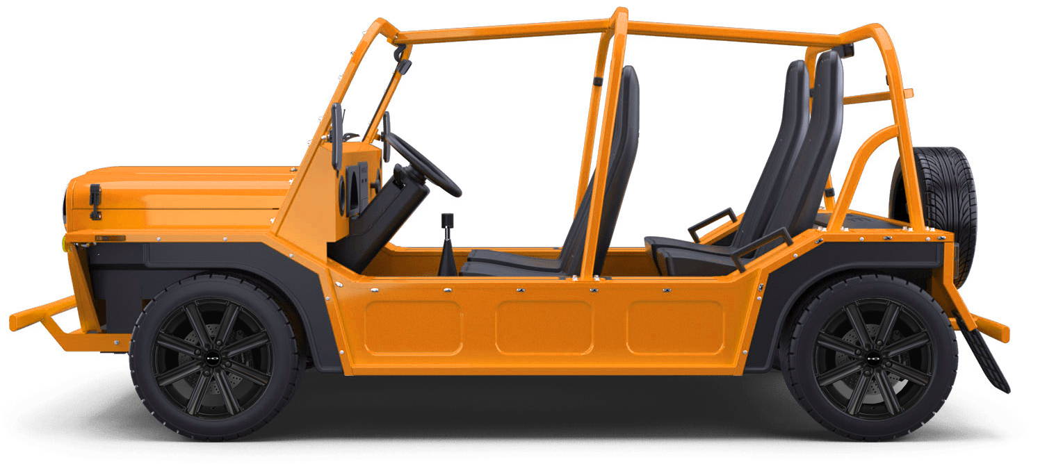 MOKE Electric Vehicles + HD Golf Wheels Freedom Custom Wheel & Tire Packages for Florida Orange 14 inch with Tire