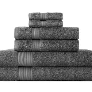 Fieldcrest Heritage Oversized Spa Bath Wash Cloth - Graphite Gray