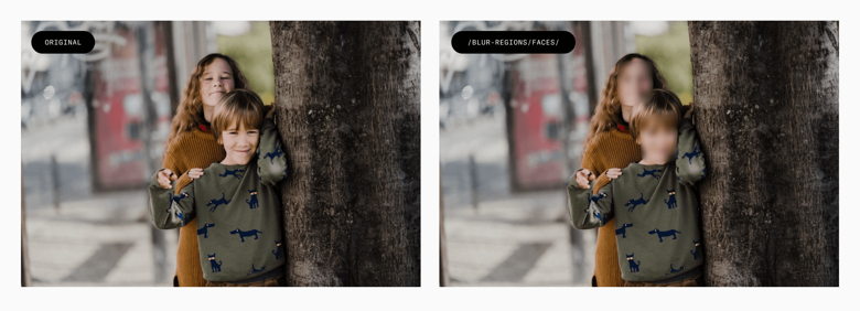 children with blurred out faces children with blurred out faces