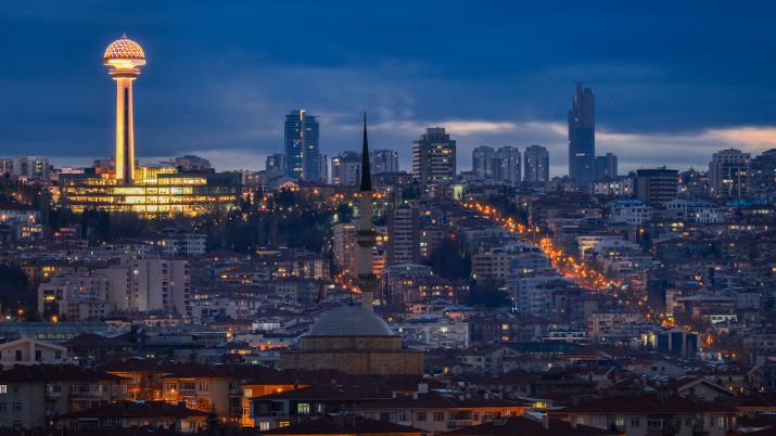In Ankara, Turkey, the Atakule Tower stands tall at 125 meters, offering panoramic views and captivating nightly illuminations since its completion in 1989 In Ankara, Turkey, the Atakule Tower stands tall at 125 meters, offering panoramic views and captivating nightly illuminations since its completion in 1989