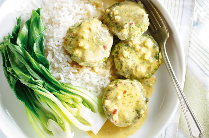 Galettes de tofu et de dinde au lait de coco