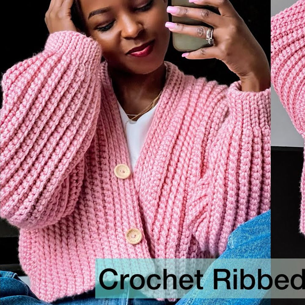 Crochet Ribbed Cardigan