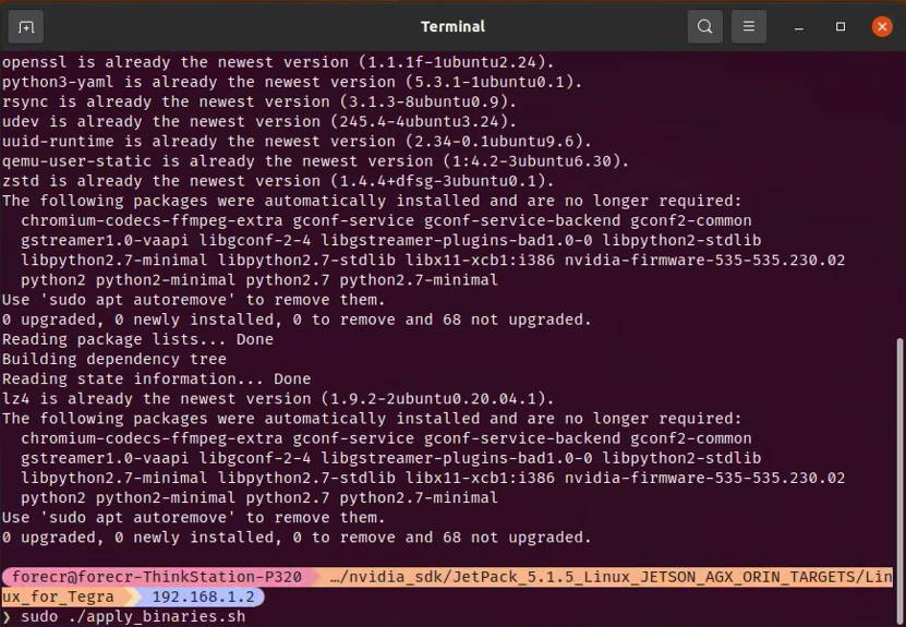 Apply binaries