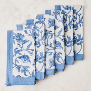 Couleur Nature French Napkins, Set of 6, Granada Blue