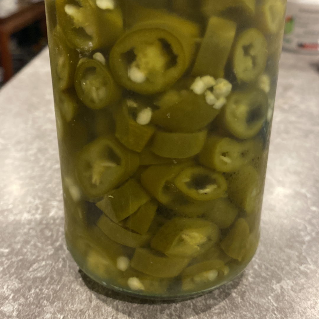 DIY pickled home grown chilli.