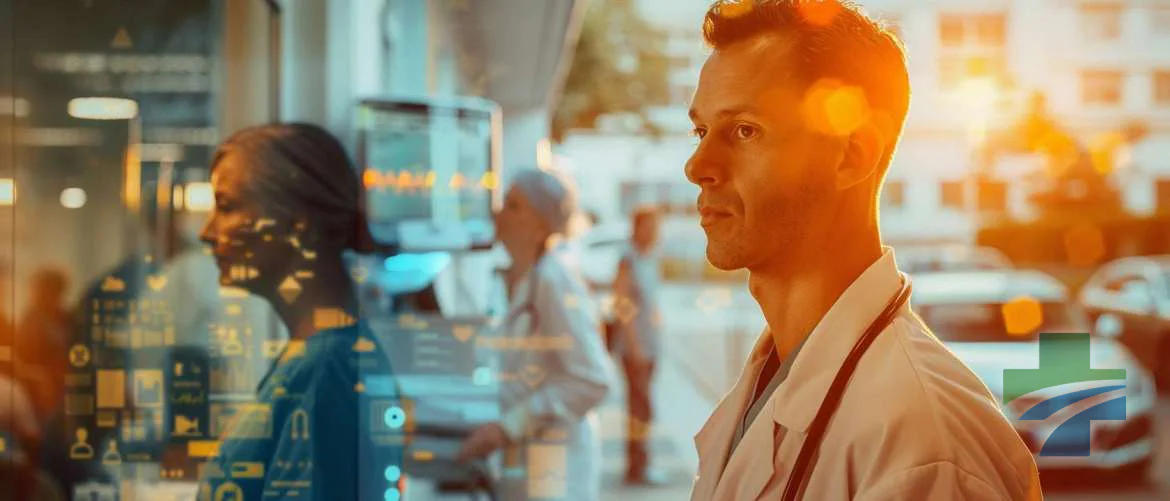 Collage of touchless technology applications in healthcare