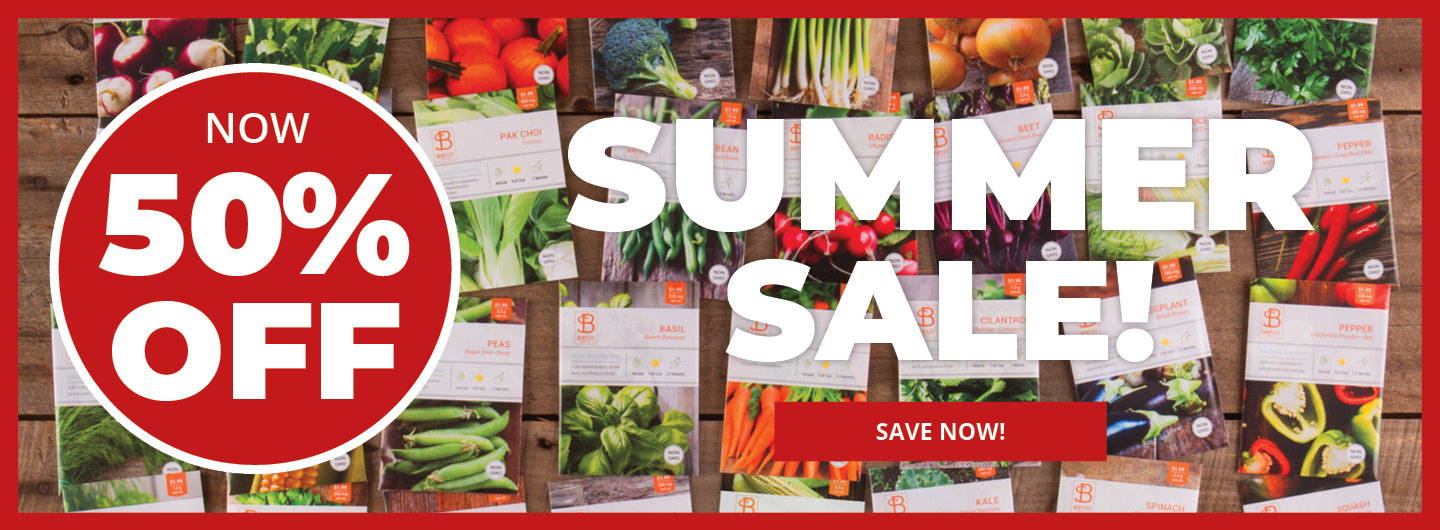 50% off Highest quality non-gmo seed packets for gardening. Vegetable Seed, Herb Seed, and Flower Seed Packets.