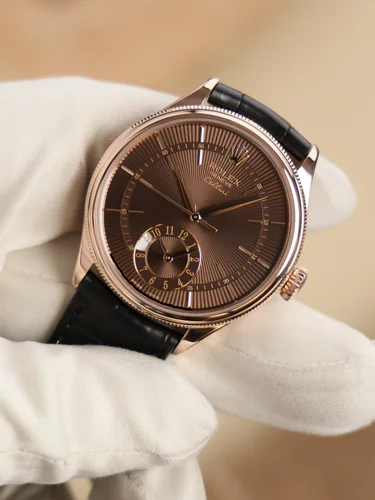 Rolex Cellini Dual Time Choco Dial Box & Papers