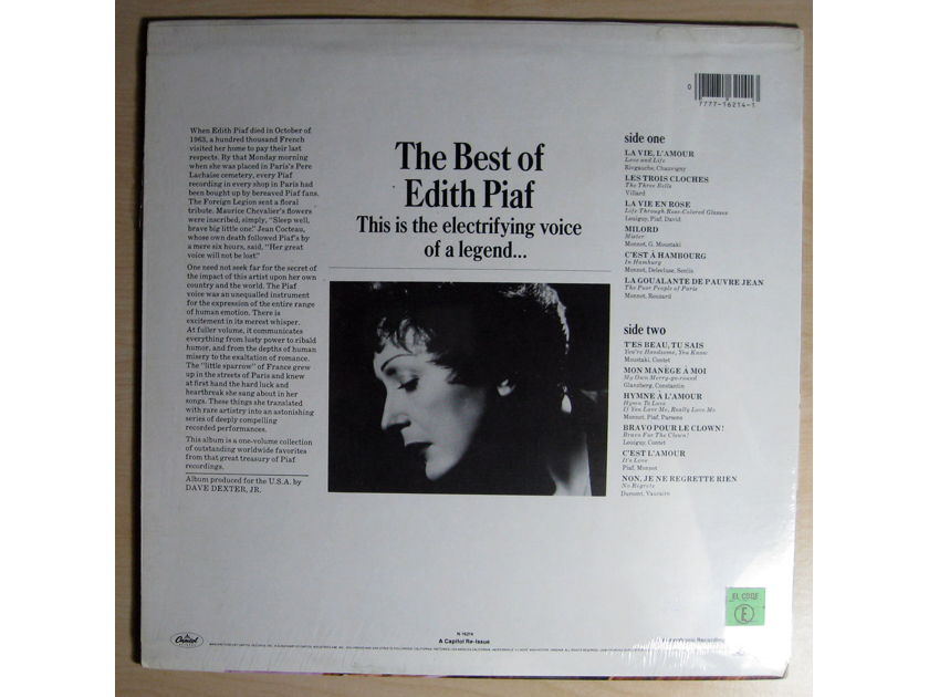 Edith Piaf - The Best Of Edith Piaf -  NM In Shrink 1981 Capitol Records N-16214