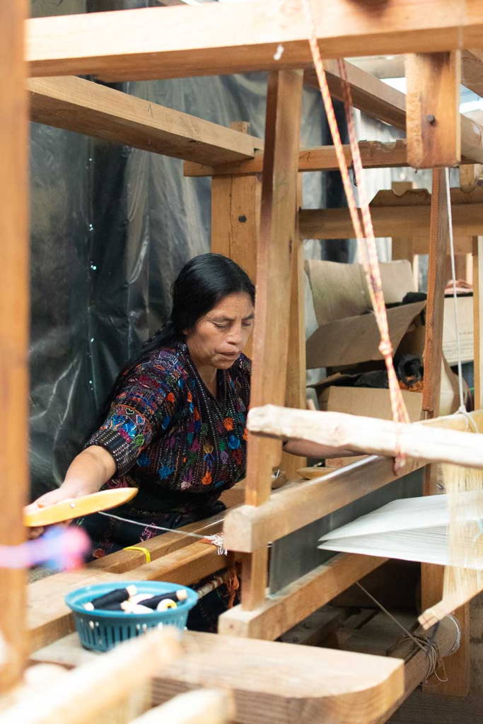 weaving on the pedal loom in Guatemala