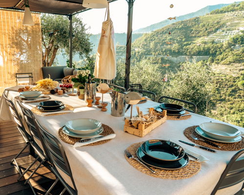 Corsi di cucina Riomaggiore: Bruschetta, Croxetti & dessert con vista mare Cinque Terre