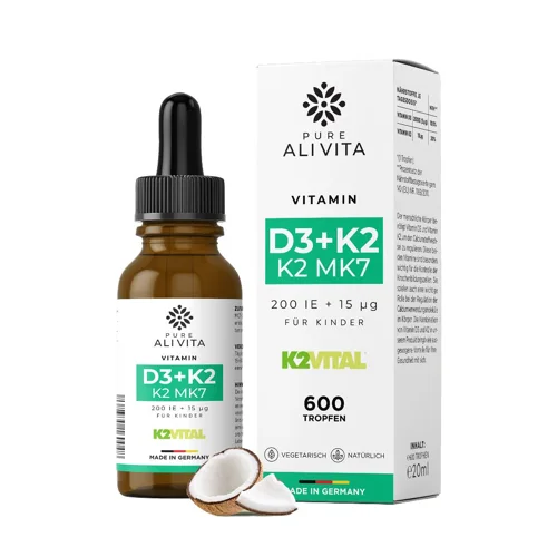 ALIVITA Vitamin D3 + K2 Für Kinder 20ml 600 Tropfen
