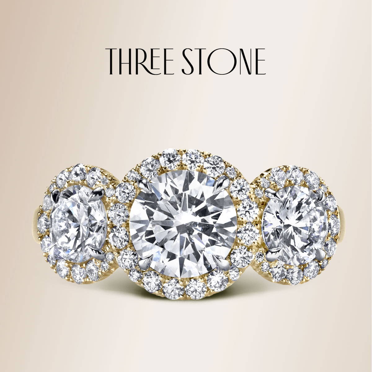 three stone diamond rings