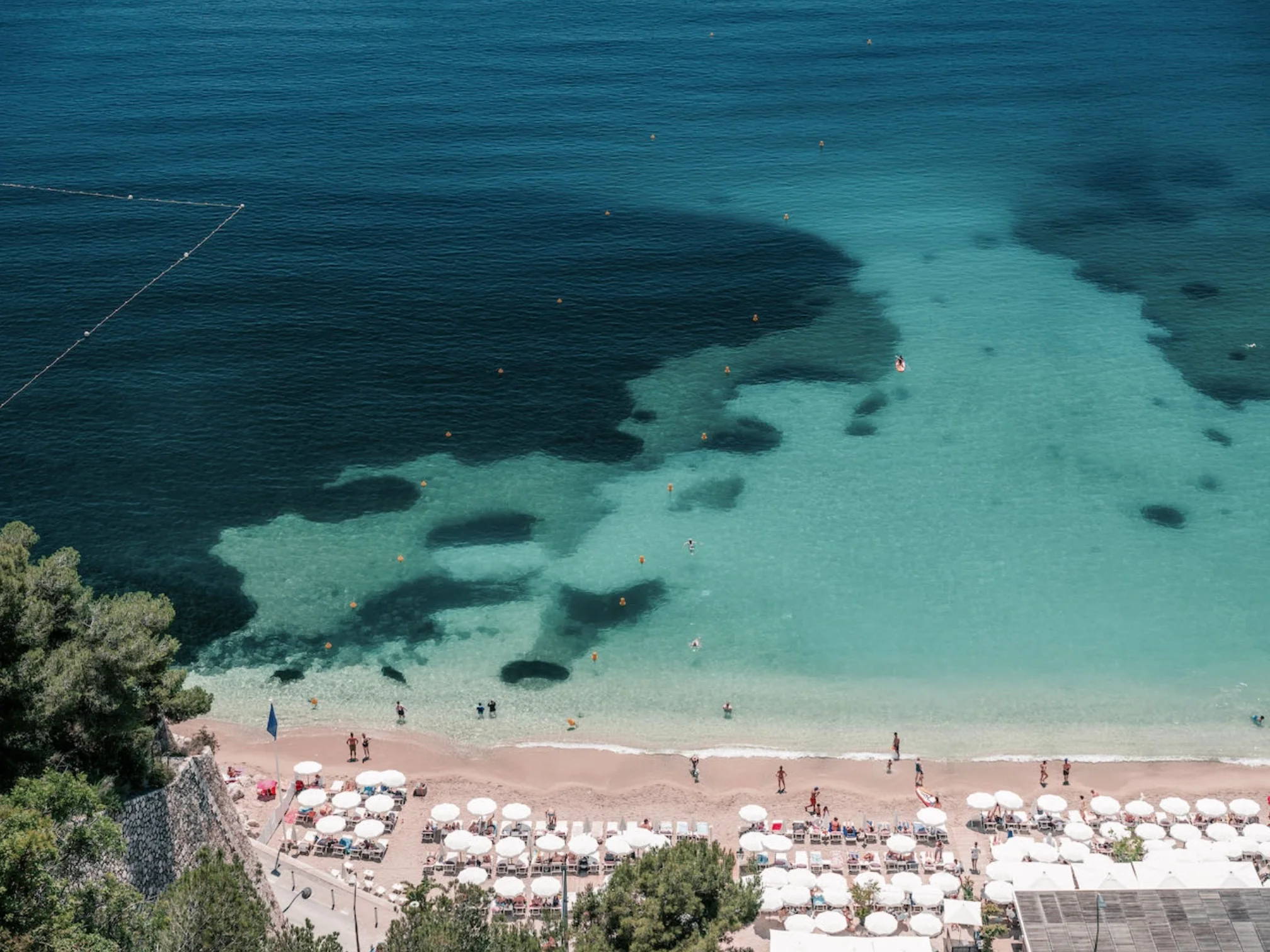 Riviera Dreaming by Stuart Cantor - A photograph of a French Riviera ocean view in blue & green hues.