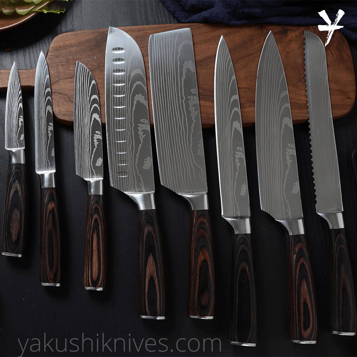 Japanese Knife Set, Chef Knife Set, Damascus Knives, Professional Kitchen Knives