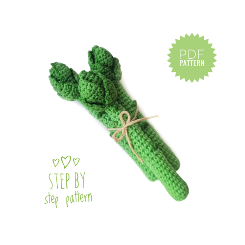 ASPERGES haakpatroon PDF - Montessori Toys Babyvoeding haakpatroon Pretend Food gehaakte groenten Speelvoedsel voor kinderen Asperges