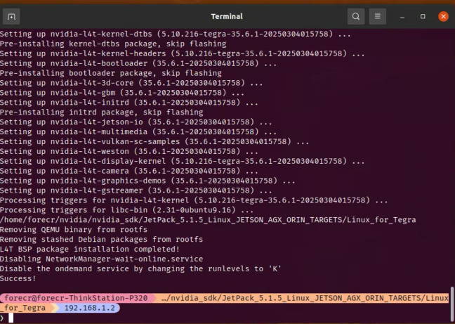 End of applying binaries