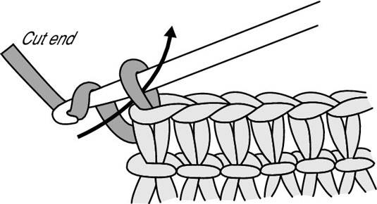 Fastening off the design 