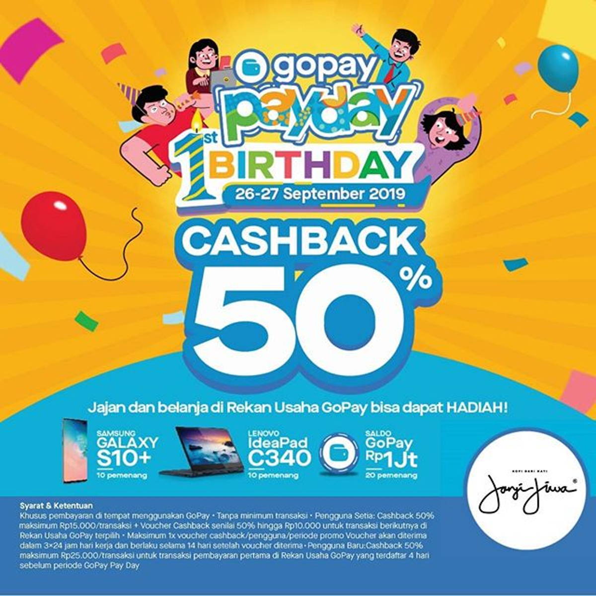 Katalog Promo: Kopi Janji Jiwa: Promo CASHBACK 50% GOPAY PAYDAY! - 1