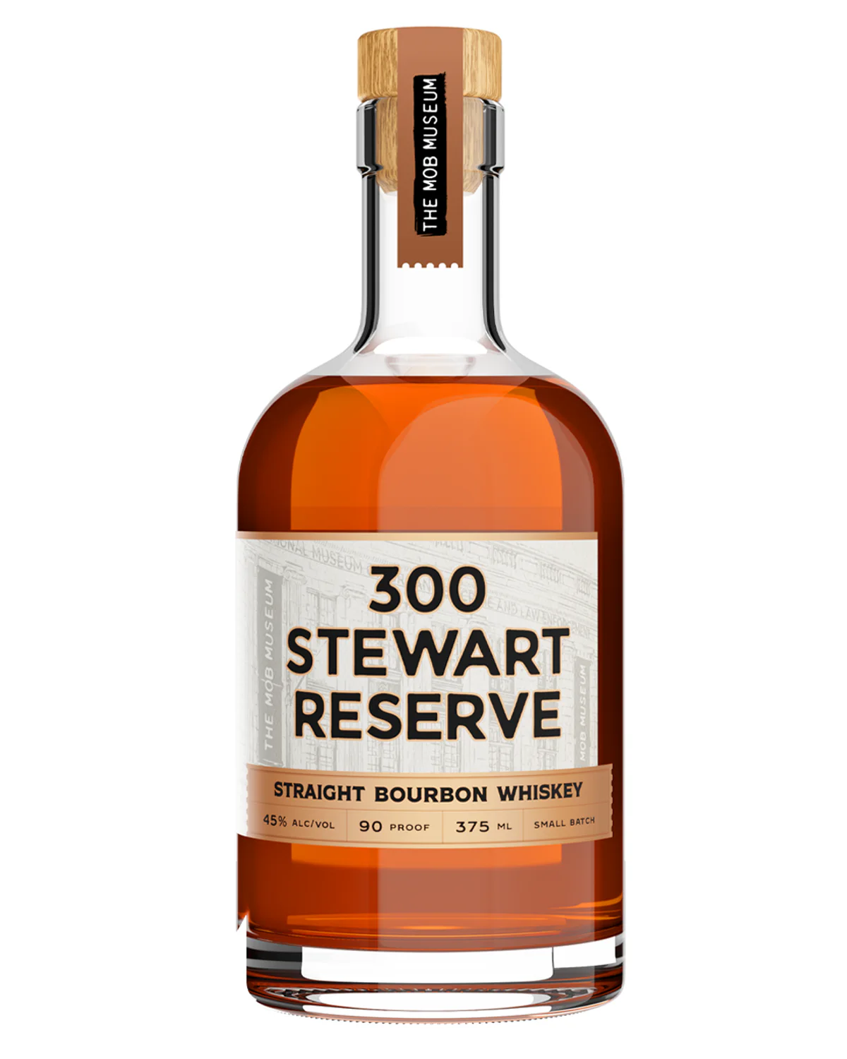 Bottle of 300 Stewart Reserve straight bourbon whiskey