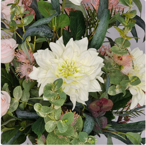 Natives, Dahlia and Rose Arrangement - Realistic Artificial Flowers - Image 9