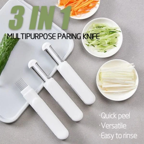 3 In 1 Multifunctional Rotary Paring Knife 360 - Image 2
