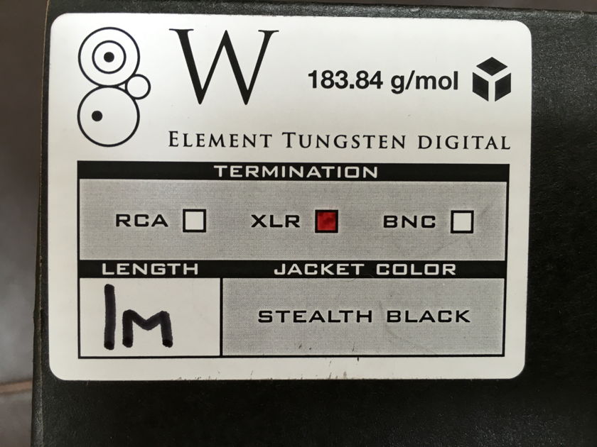 Synergistic Research Element Tungsten  1m, AES/EBU, w/ Optional UEF Tuning Bullets! Price Reduced!
