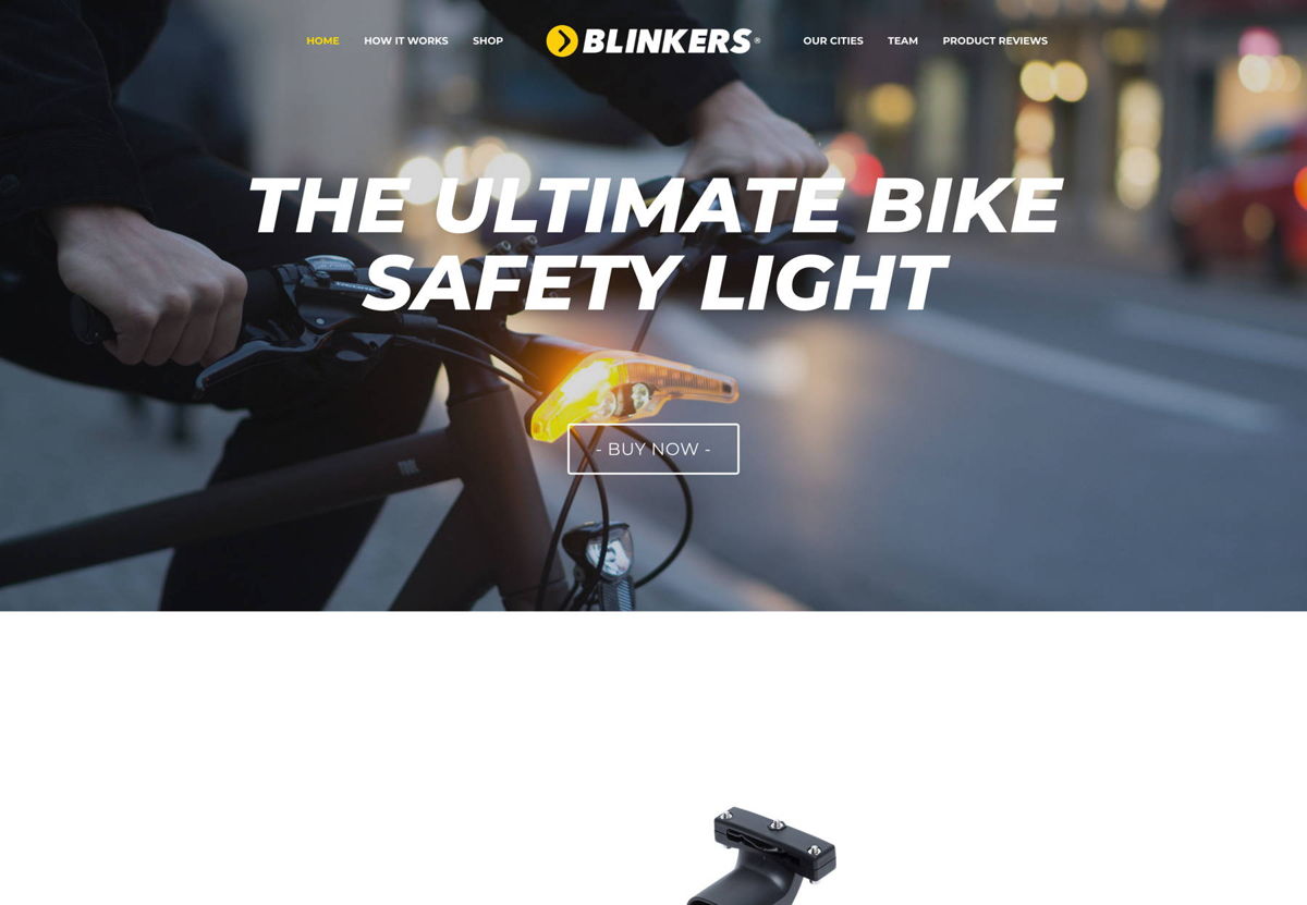 Screenshot of Blinkers, from the squarespace ecommerce examples collection.