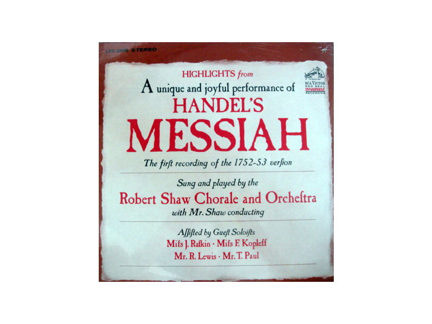 ★Sealed★ RCA STEREO / - ROBERT SHAW, Handel Messiah!
