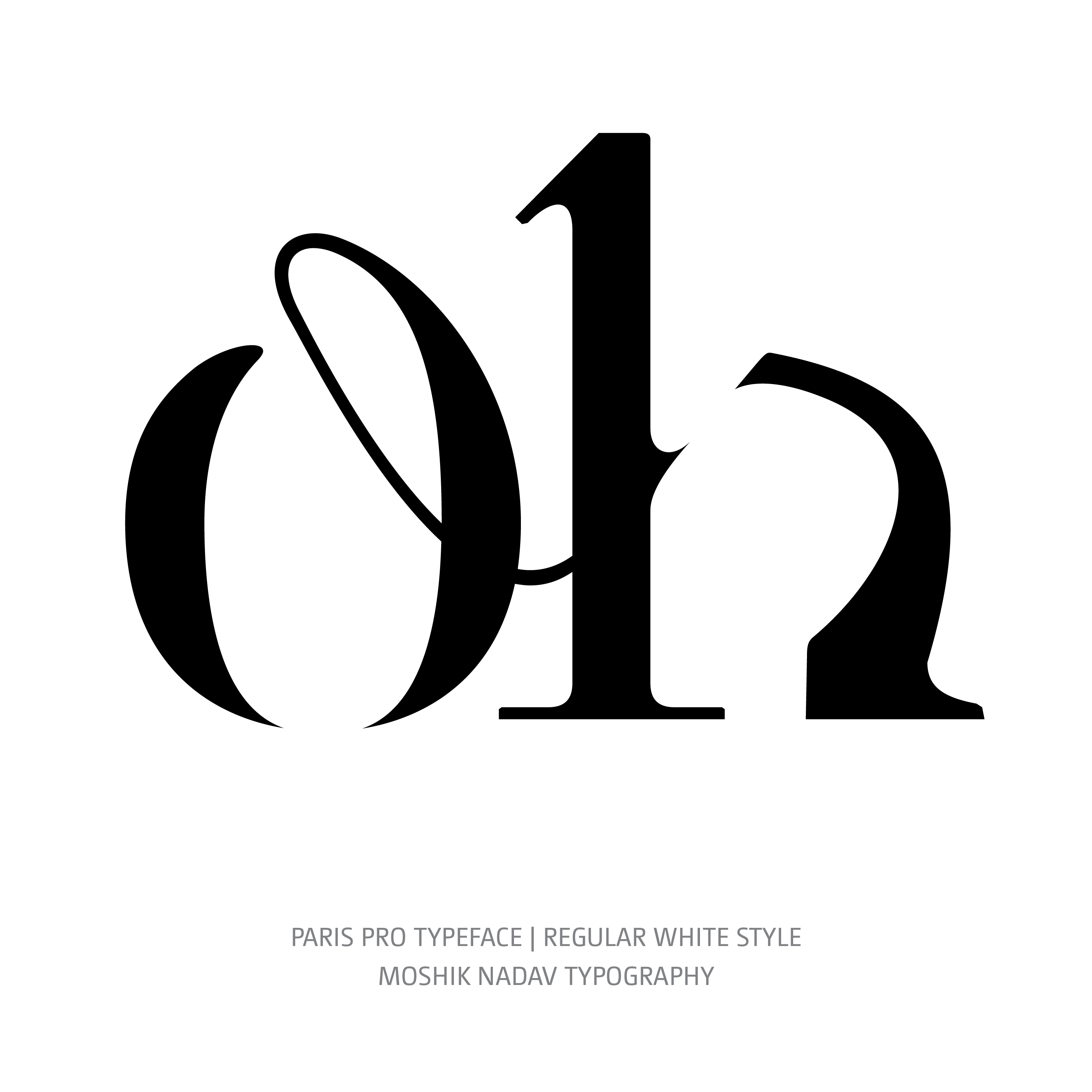 Paris Pro Typeface Regular White oh ligature