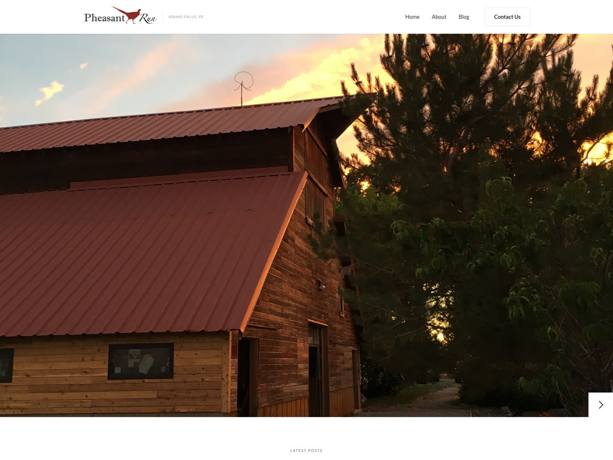 Screenshot of Lifestyle Blog: Pheasant Run, from the blog examples collection.