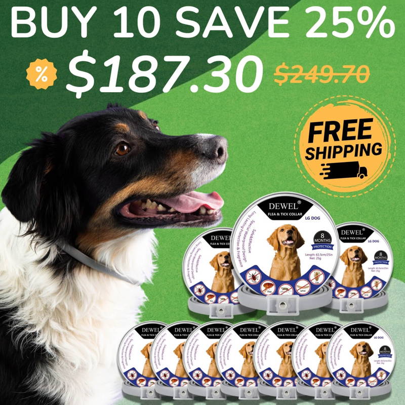 Herbal Flea & Tick Collar for Dogs (8-Months Protection)