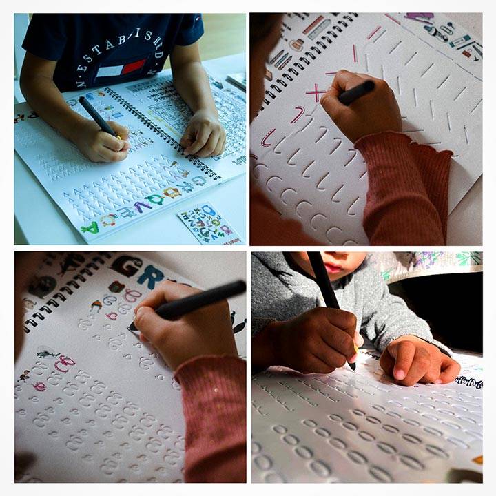 YAMMI Cahier Magique Écriture - Apprendre à Écrire, Calligraphie Enfant -  Cahier pour Écriture avec Plume Magique - Groove Français, Cahier Magique  Caaly : : Fournitures de bureau