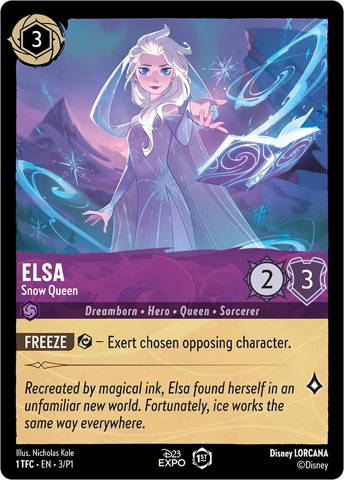 Elsa card from Disney's Lorcana Trading Card Game.