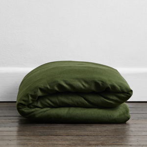 Olive 100% French Flax Linen Duvet Cover